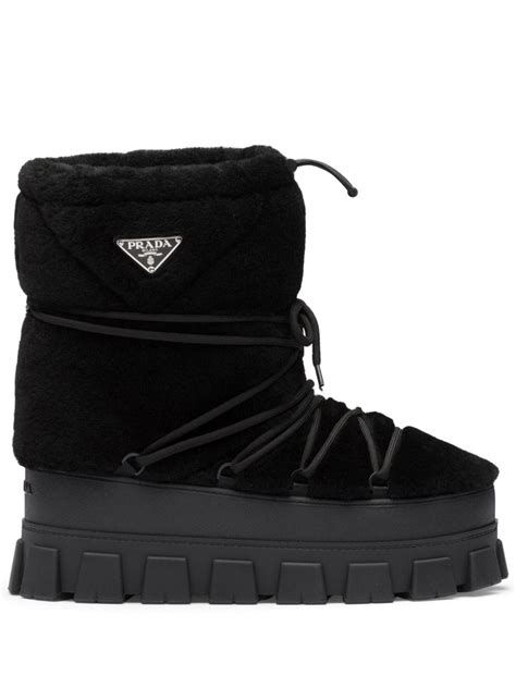 prada sport shearling boots|prada black boots.